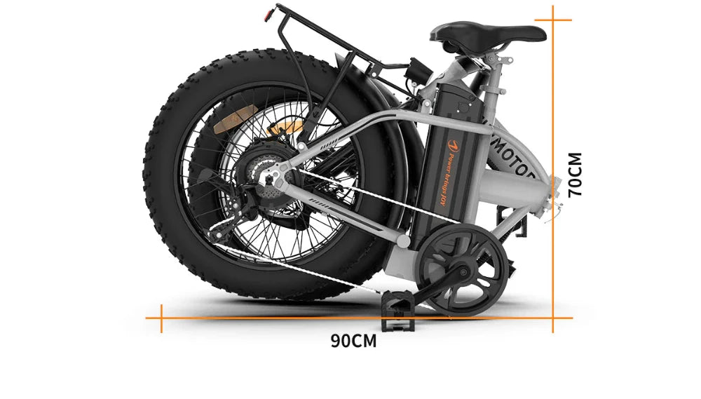 Aostirmotor A30 Folding Electric Bike 20 inch Fat Tire , with 750W Motor, 48V 12.5AH