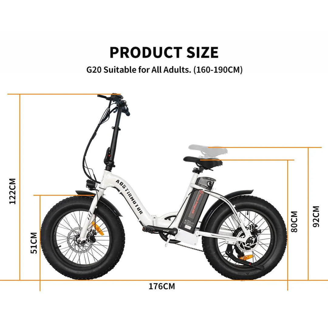 Aostirmotor G20 Folding  Step thru Fat Tire Electric Bike