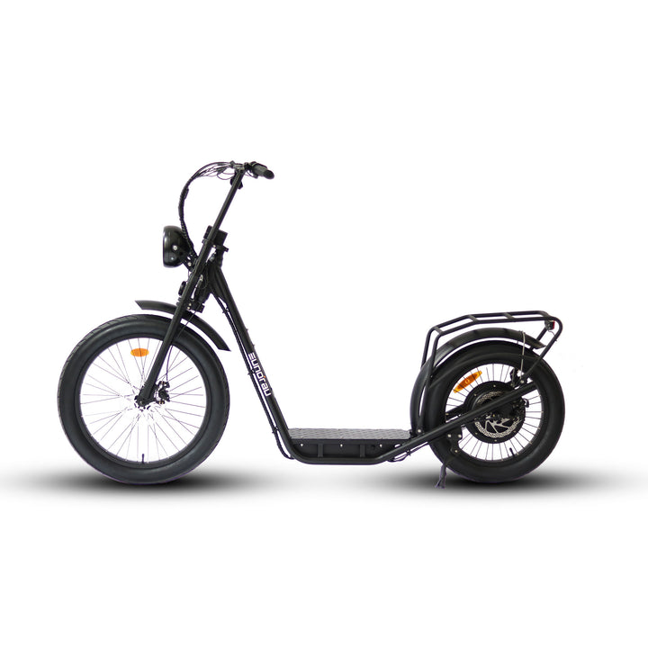 Eunorau Jumbo 1000W Long-Range Electric Kick Bike Scooter with LCD display black left side view