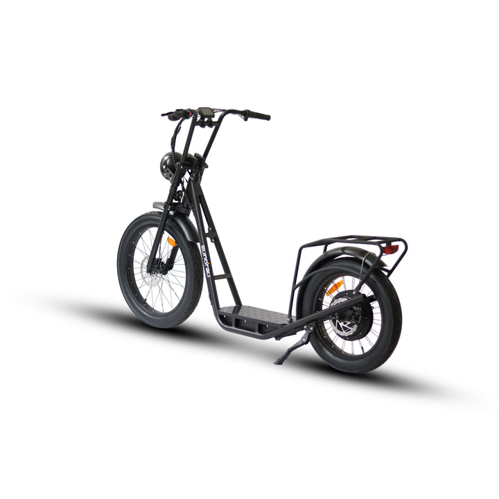 Eunorau Jumbo 1000W Long-Range Electric Kick Bike Scooter with LCD display black left siderear angle  view