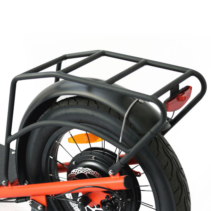 Eunorau Jumbo 1000W Long-Range Electric Kick Bike Scooter with LCD display rear rack view