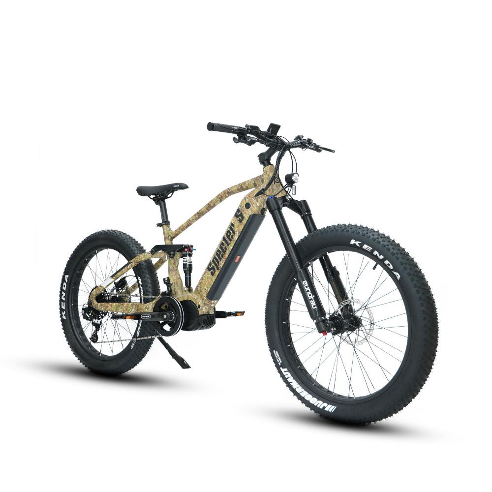 Specter-S Fat Tire Electric Mountain Bike by Eunorau - High-performance off-road eBike with Bafang Ultra Mid-Drive Motor, dual battery option, advanced suspension, and rugged 26” fat tires, designed for hunters, adventurers, and trail enthusiasts."