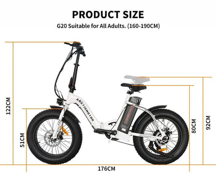 Aostirmotor G20 Folding  Step thru Fat Tire Electric Bike